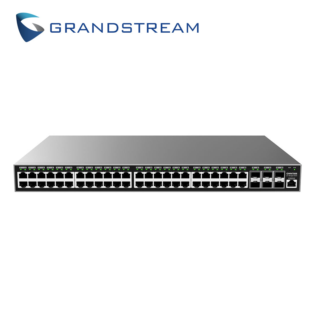Grandstream Switch Administrable GWN7806, 48 Puertos 10/100/1000Mbps, 6 SFP+ 10Gbps, QoS, VLAN