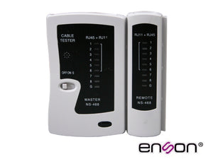 Enson ENS-TELN1 comprobador de cables de red Comprobador de cables de par trenzado Negro, Blanco