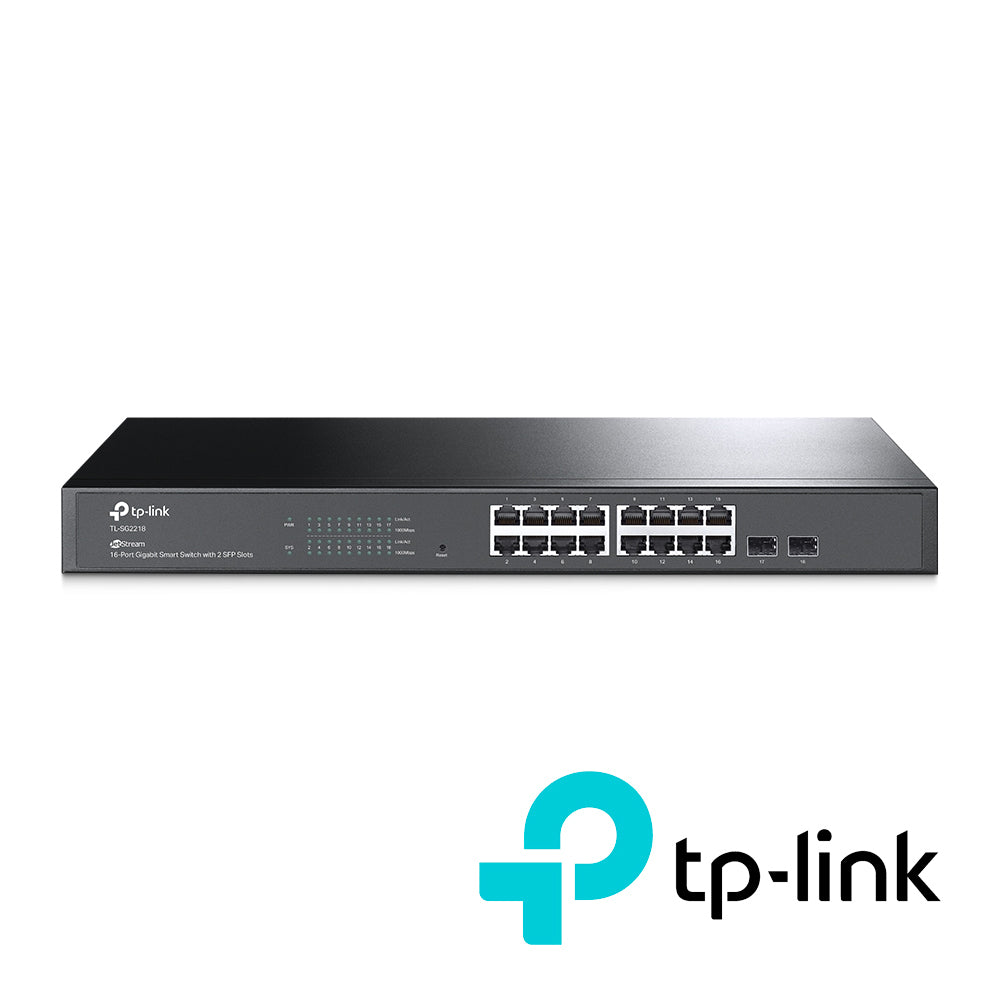 TP-Link Switch Administrable TL-SG2218, 16 Puertos RJ45 10/100/1000 Mbps, 2 Puertos SFP, Rack Mount