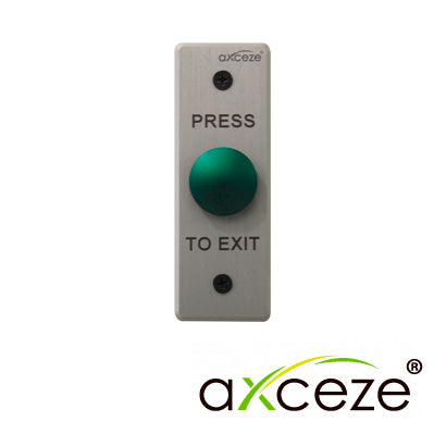 AXCEZE Botón Liberador AX-B80, 115 x 40 x 25 mm, Conexión a 2 Hilos, N.O. y N.C.