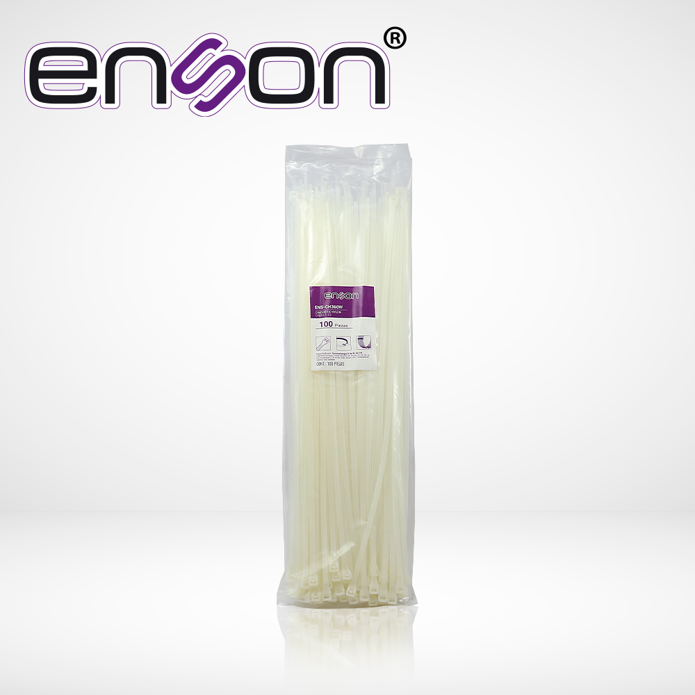 Enson Cincho Nylon ENS-CH360W 4.8 x 360mm, Tensión 22 Kgs, Natural