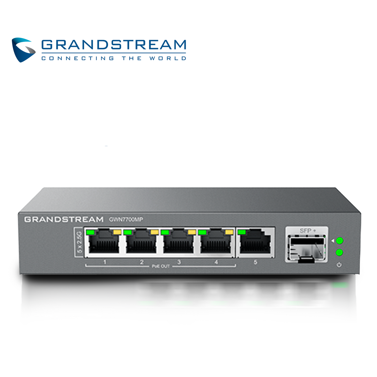 Grandstream Switch No Administrable GWN7700MP, 5 Puertos 10/100/1000Mbps, 4 Puertos PoE+, 1 Puerto SFP+ 10Gbps