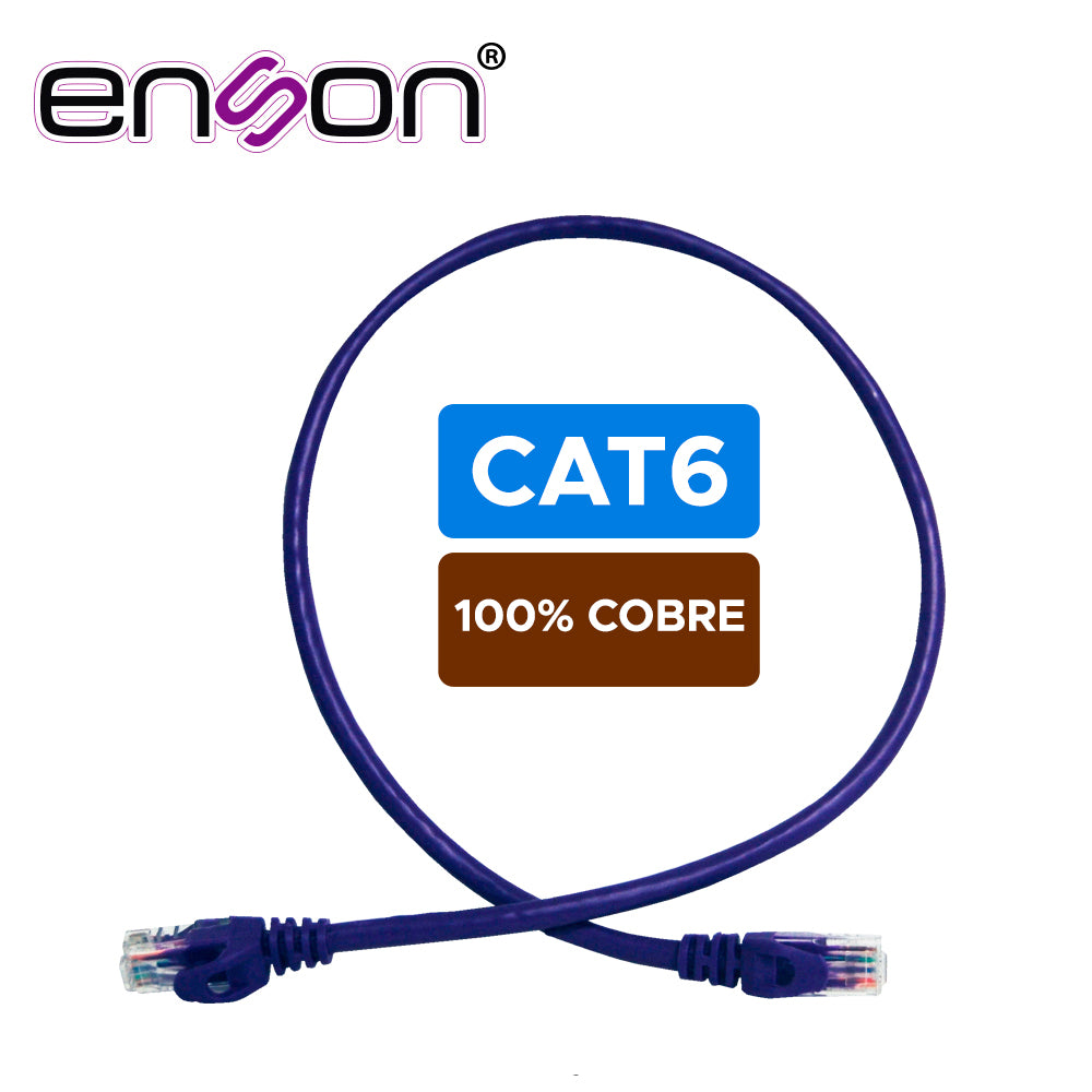Enson Patchcord UTP P6006P Cat6 60cm, 100% Cobre, Rack Compatible
