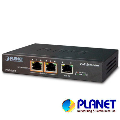 Planet Extensor POE POE-E202, 1 Puerto RJ45 10/100/1000 Mbps, 100 Metros