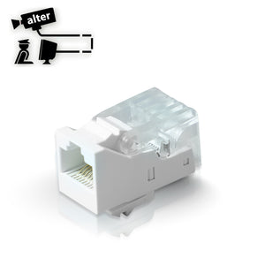 ALTER Conector Jack RJ45 Tipo Keyconnect CAT5E, Blanco, Sin Pinzas