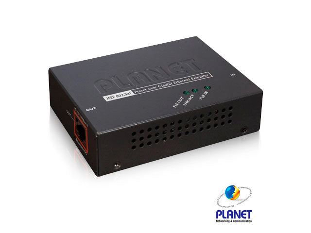 PLANET Extensor POE-E201, 1 Puerto RJ45 10/100/1000 Mbps, Alimentación PoE AF/AT, 500 Metros