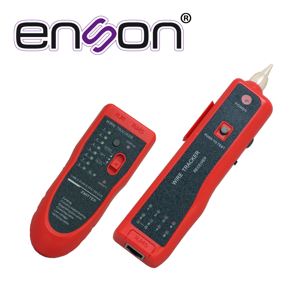 Enson Tester RJ45/RJ11 ENS-TS02, 2 Baterías, Estuche, Accesorios