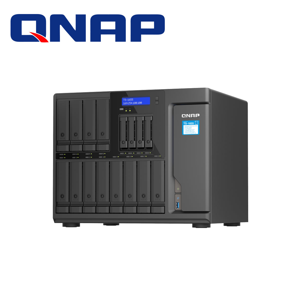 QNAP NAS TS-1655-8G-US, 16 Bahías, 8GB RAM, Intel Atom C5125, 2 Puertos LAN 2.5 GbE