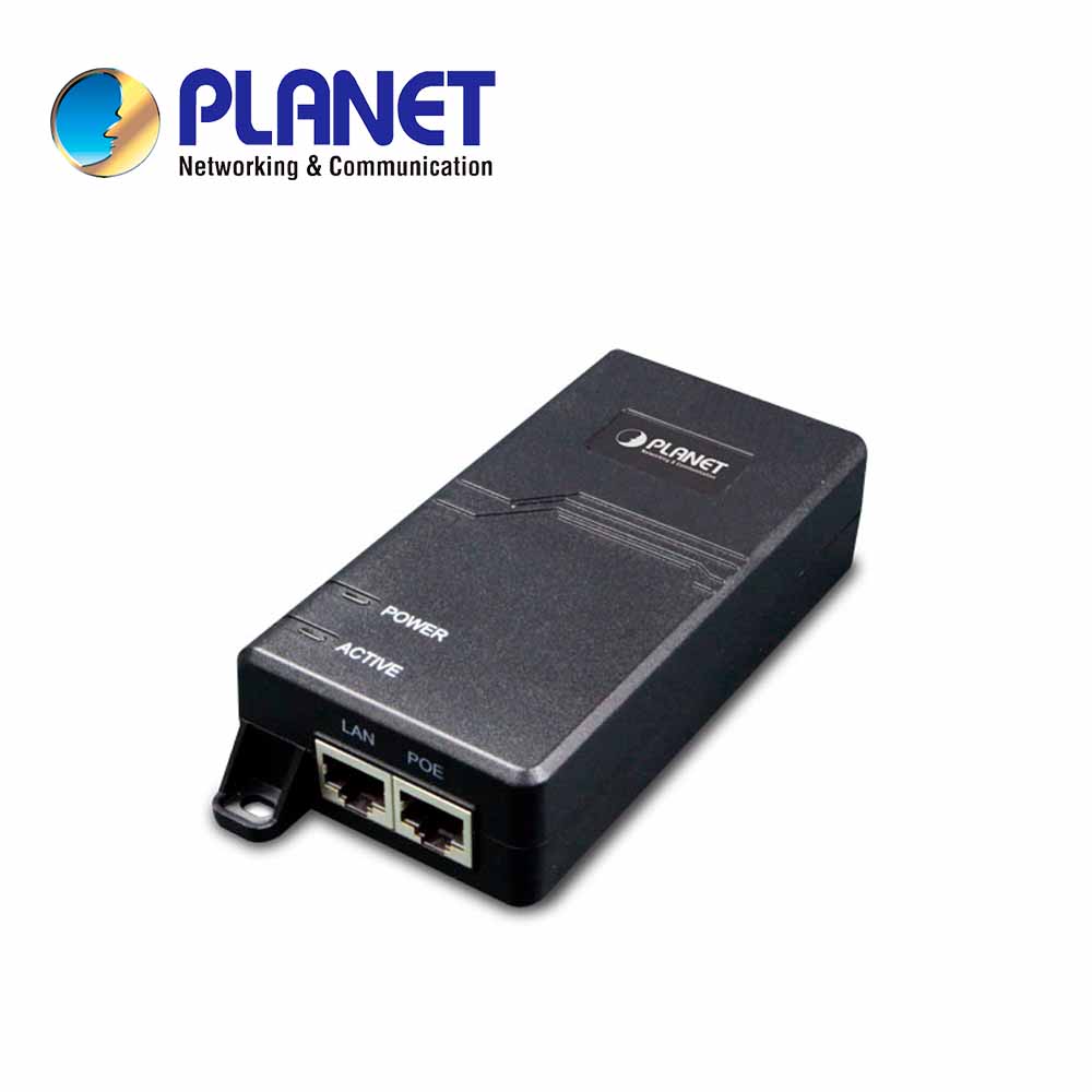 Planet Inyector PoE POE-172, 2 Puertos RJ45 10/100/1000 Mbps, 60W, Hasta 100 Metros