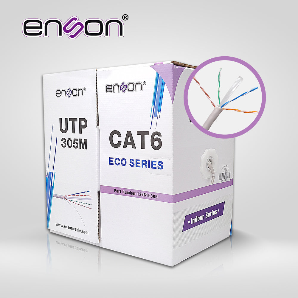 Enson Cable UTP Cat6 12261G305, 305 Metros, 23 AWG, PVC, Uso Interior