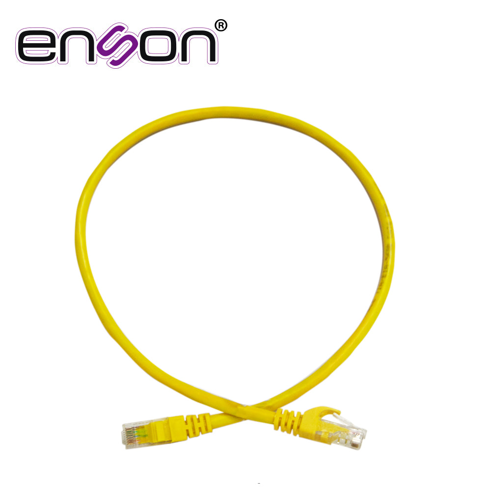 Enson Patchcord UTP P6006Y Cat6 60cm, 100% Cobre, Ideal para Racks