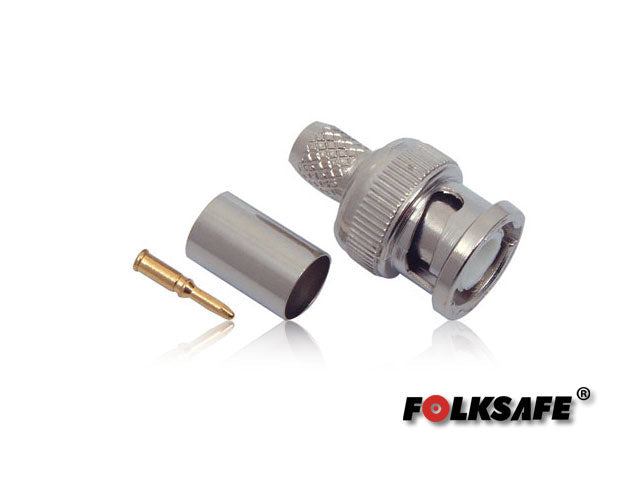 FOLKSAFE Conector Crimpear BC6, 13.9 x 24.8 mm, Para Cable Coaxial RG6, Requiere Pinza