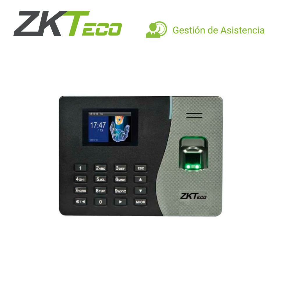 ZKTECO Terminal De Asistencia K20+V3, 3,000 Huellas, 50,000 Eventos, Tecnología SSR
