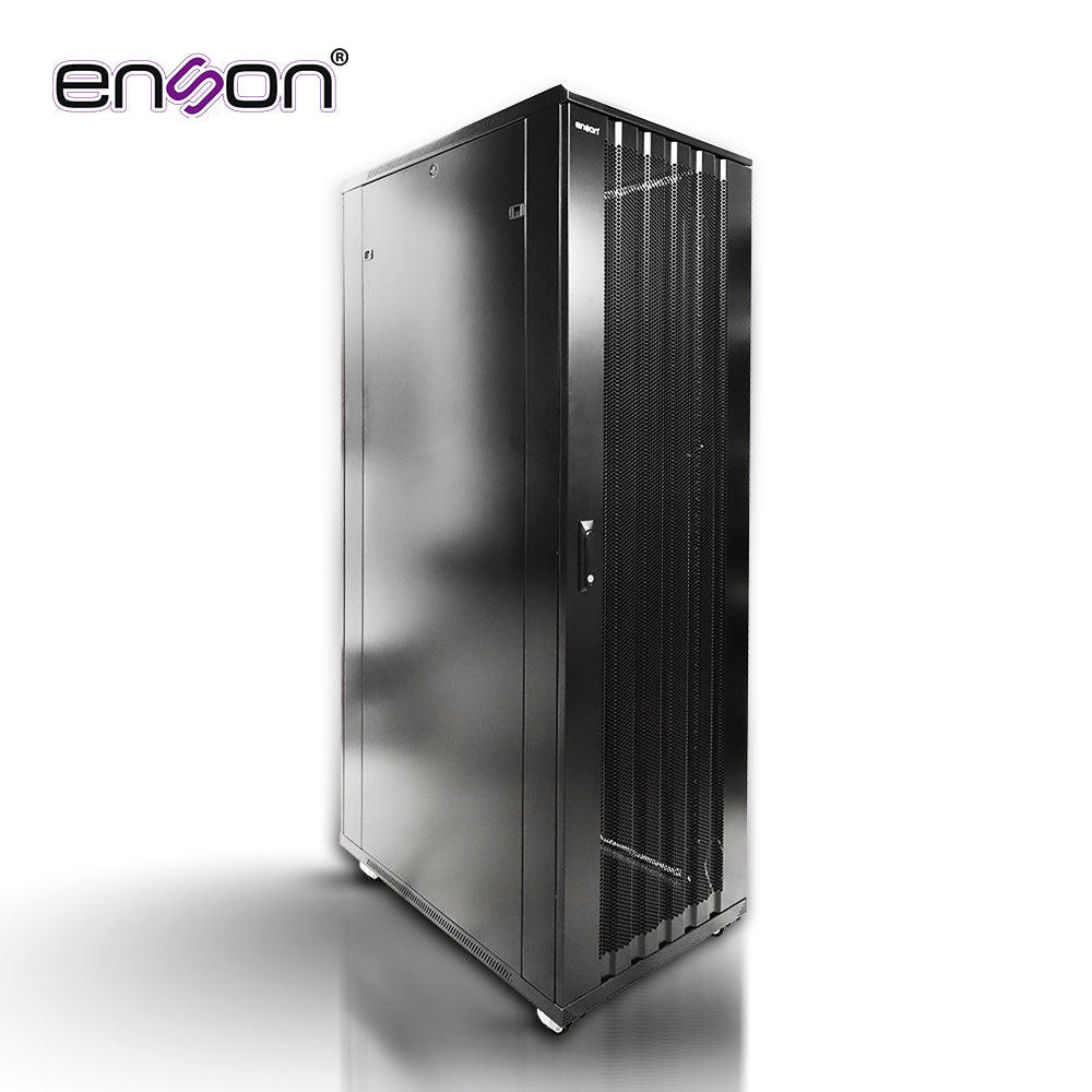 ENSON Gabinete de Piso ENS-RGB42UD 42U, 600x1000mm, Puerta de Malla, Cerradura de Seguridad