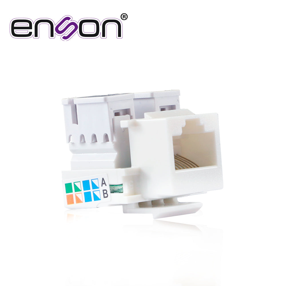 Enson Conector Jack ENS-JC5WH CAT5E 90 Grados, Ponchado, Blanco
