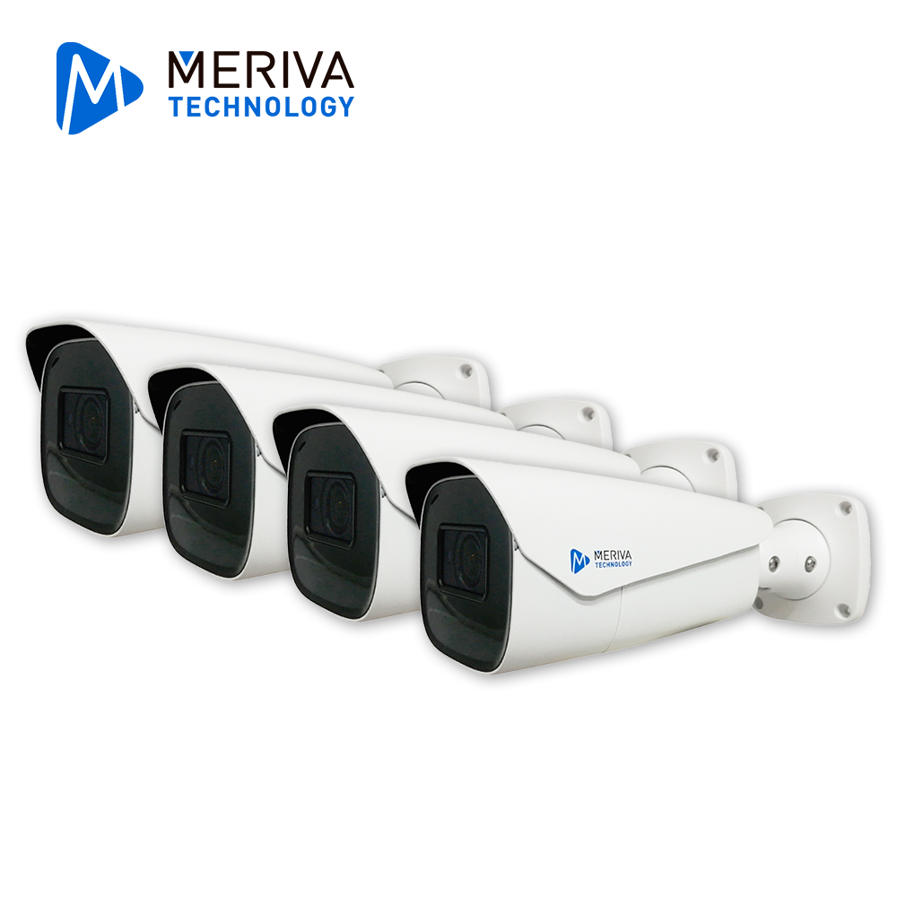 Meriva Technology Kit Bullet 4K HD MSC-82MPKIT, 4 Cámaras 8MP, Lente 2.8-12mm, AHD
