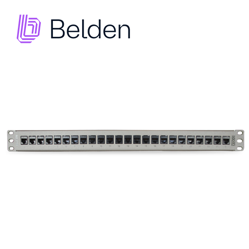 Belden Patch Panel Cat6A AX103254, 24 Puertos, 1U, Precargado, Titanio