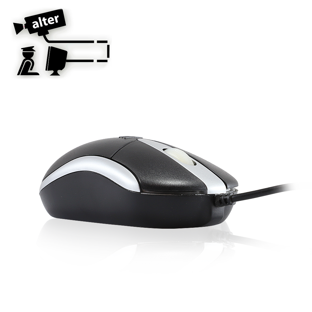 Marcas Varias Mouse Negro-Plata Alámbrico, 1000 DPI, Conexión USB