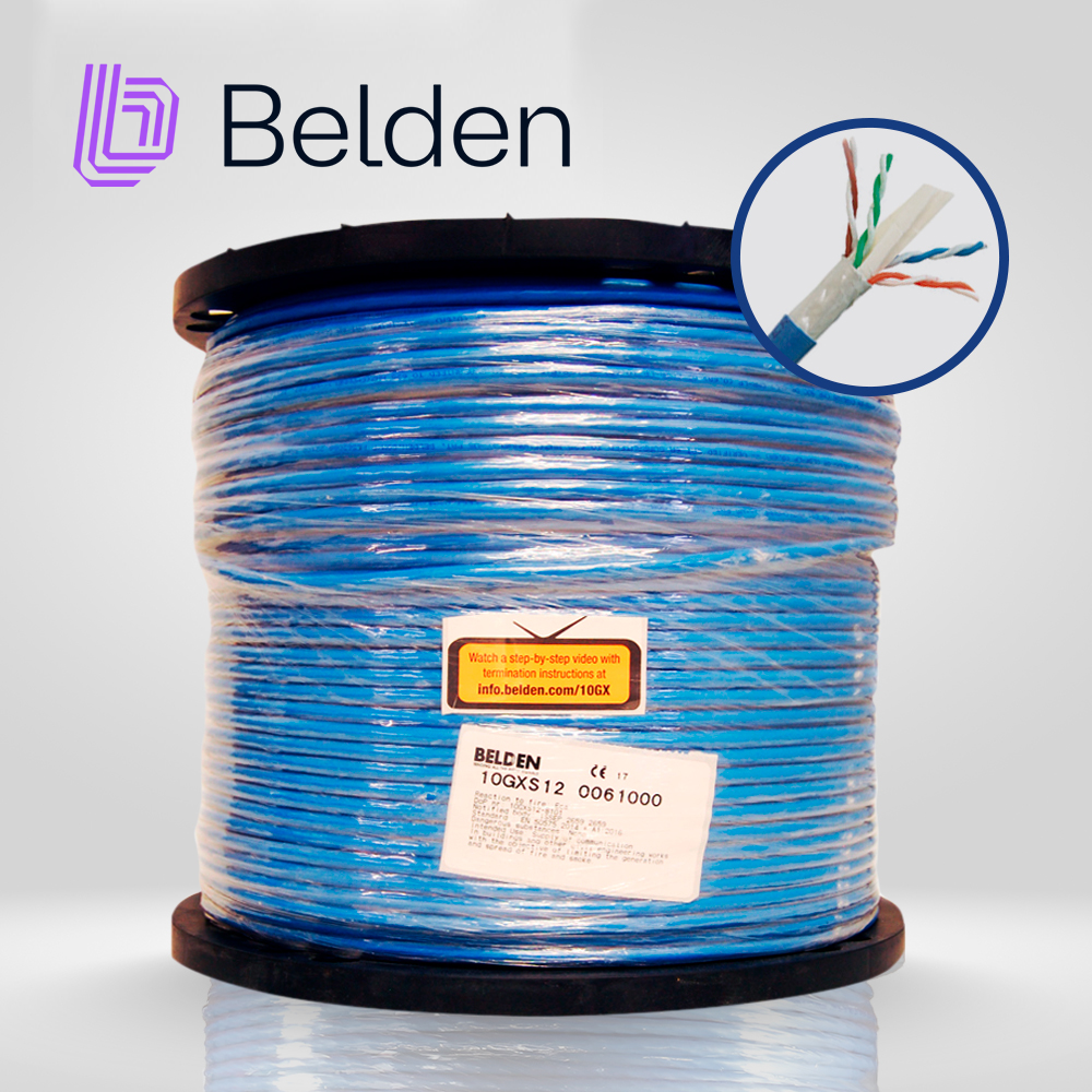 Belden Cable UTP Cat6A 10GXS12 625MHz, 4 Pares, 23 AWG, 1000 Pies
