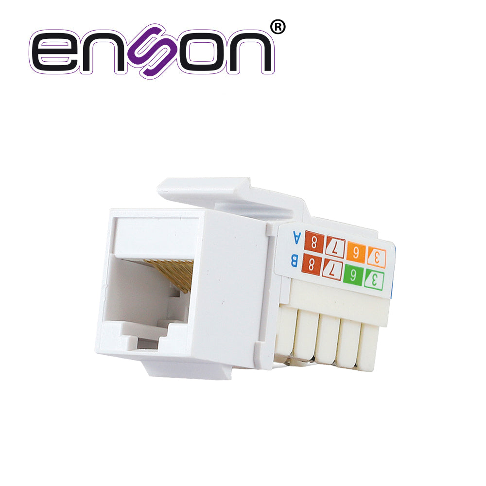 Enson Conector Modular Jack Keystone RJ45 EPRO-JACK6A-WH, Cat6A, Vertical, Blanco