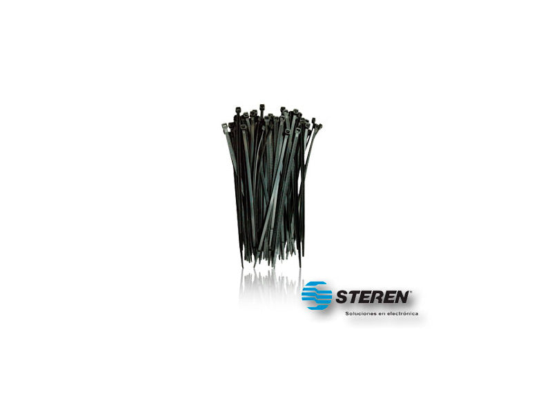 Steren Cinchos TY25 100 Pzs, Sujetan y Organizan Cables, 25 cm Longitud