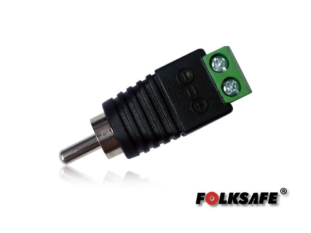 FOLKSAFE Conector Audio RCA Macho FS-RCA1, 40x12 mm, Bloque Polarizado, Para CCTV