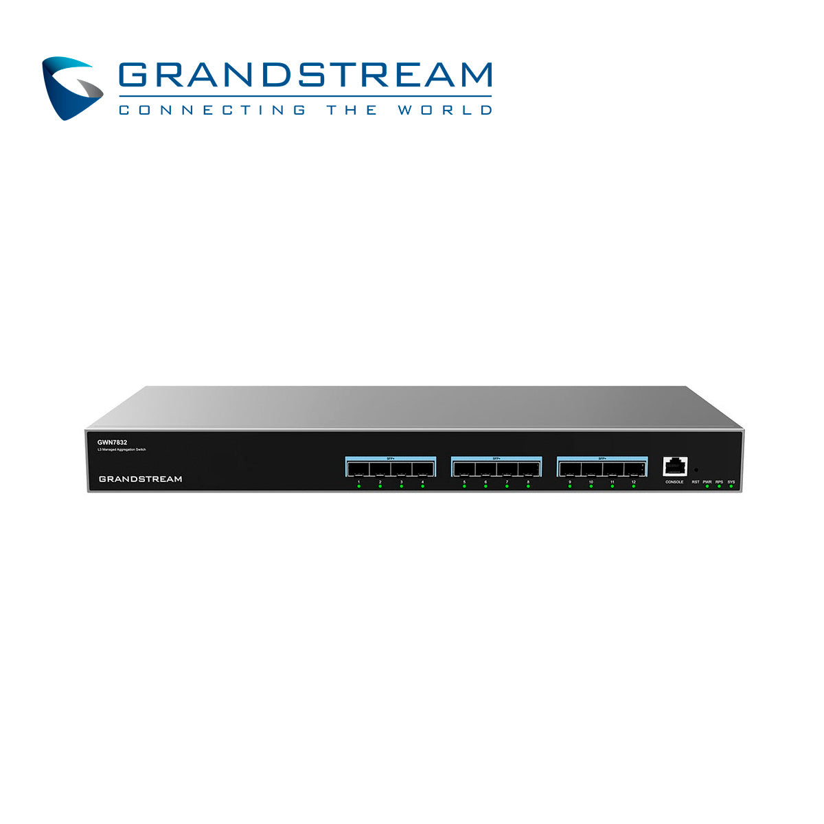 Grandstream Switch Administrable GWN7832, 12 Puertos SFP+ 10G, VLAN, Stacking Hasta 16