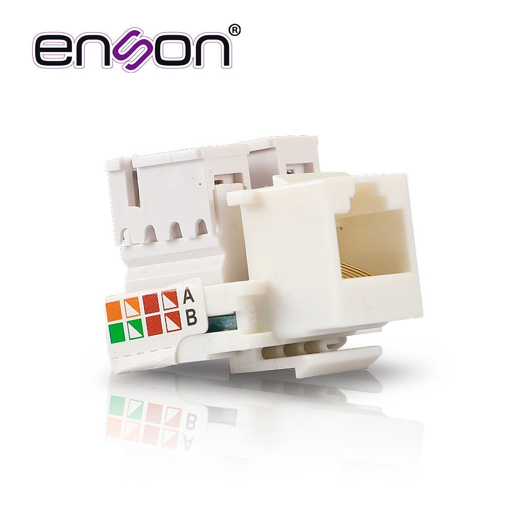 Enson Conector Jack ENS-JC6WH CAT6 90 Grados, Ponchado, Blanco