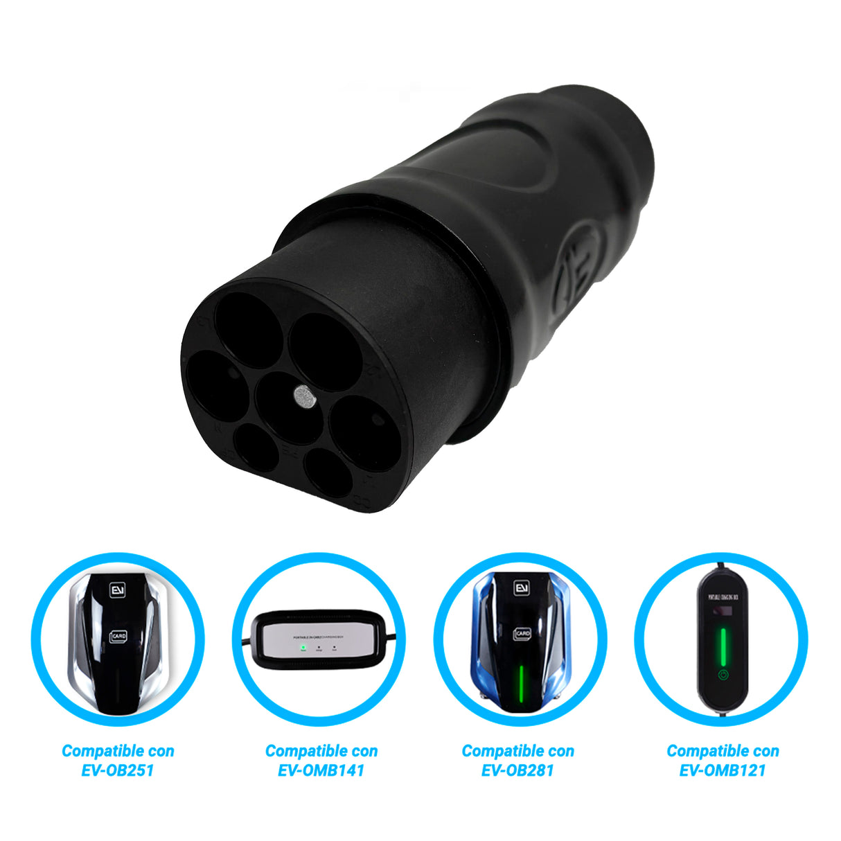 ALTER Adaptador T2-GB/T, Compatible Con Cargadores EV-OMB281, 1000V, 16A