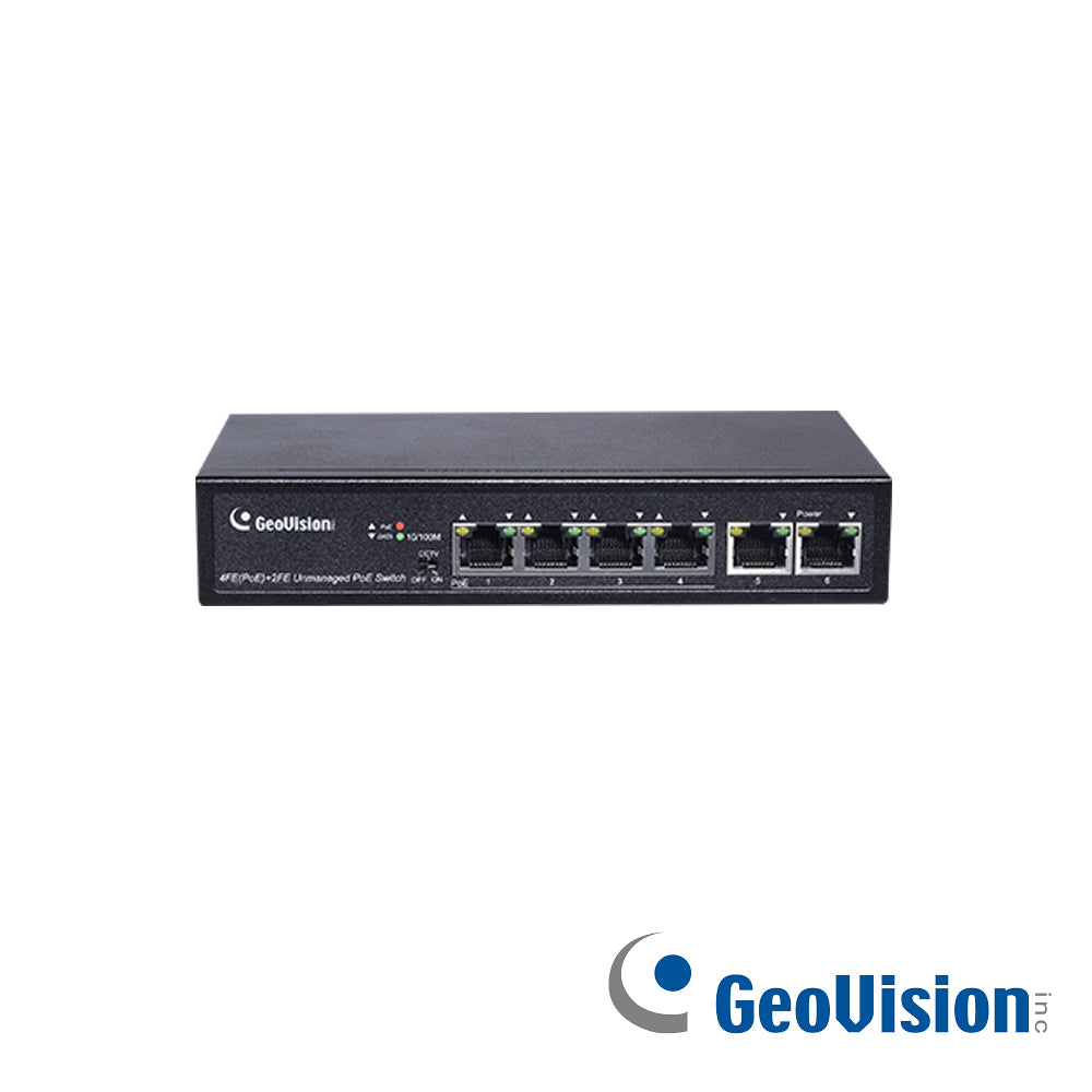Geovision Switch GV-APOE0400 10/100 Mbps, 4 Puertos PoE IEEE 802.3at, 32W