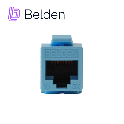Belden Conector Modular Jack Cat6A RJ45 AX102288, Interior, Azul Claro