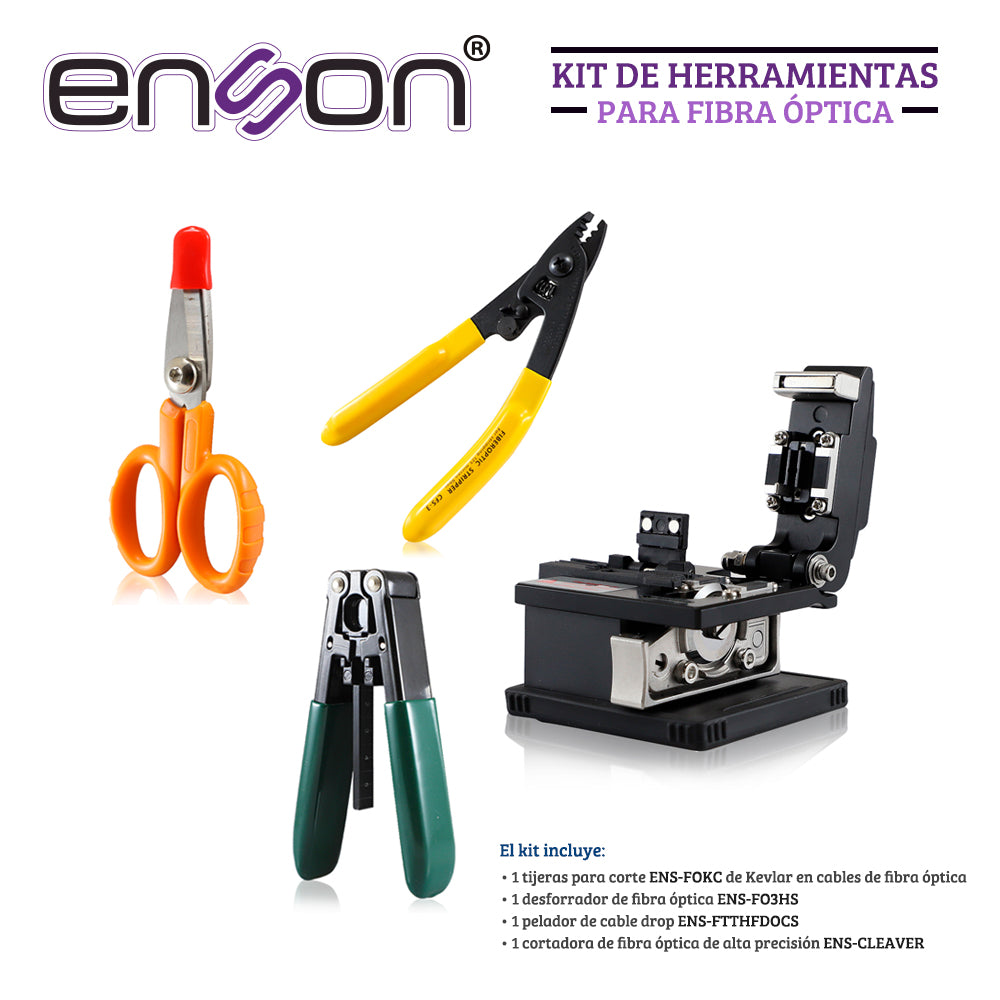 Enson Kit De Herramienta Para Fibra Óptica ENS-FOTOOLSKIT, Incluye Herramientas Clave