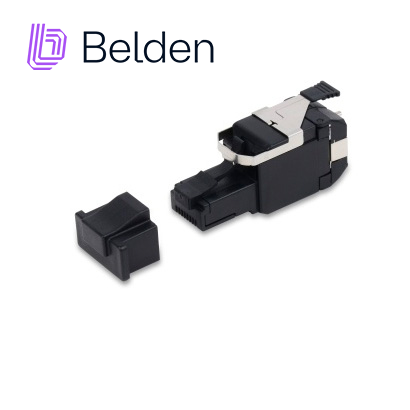 Belden Plug RJ45 UTP Revconnect Cat6A RVAFPUBK-S1, 10 Gbps, 100 MHz, Negro