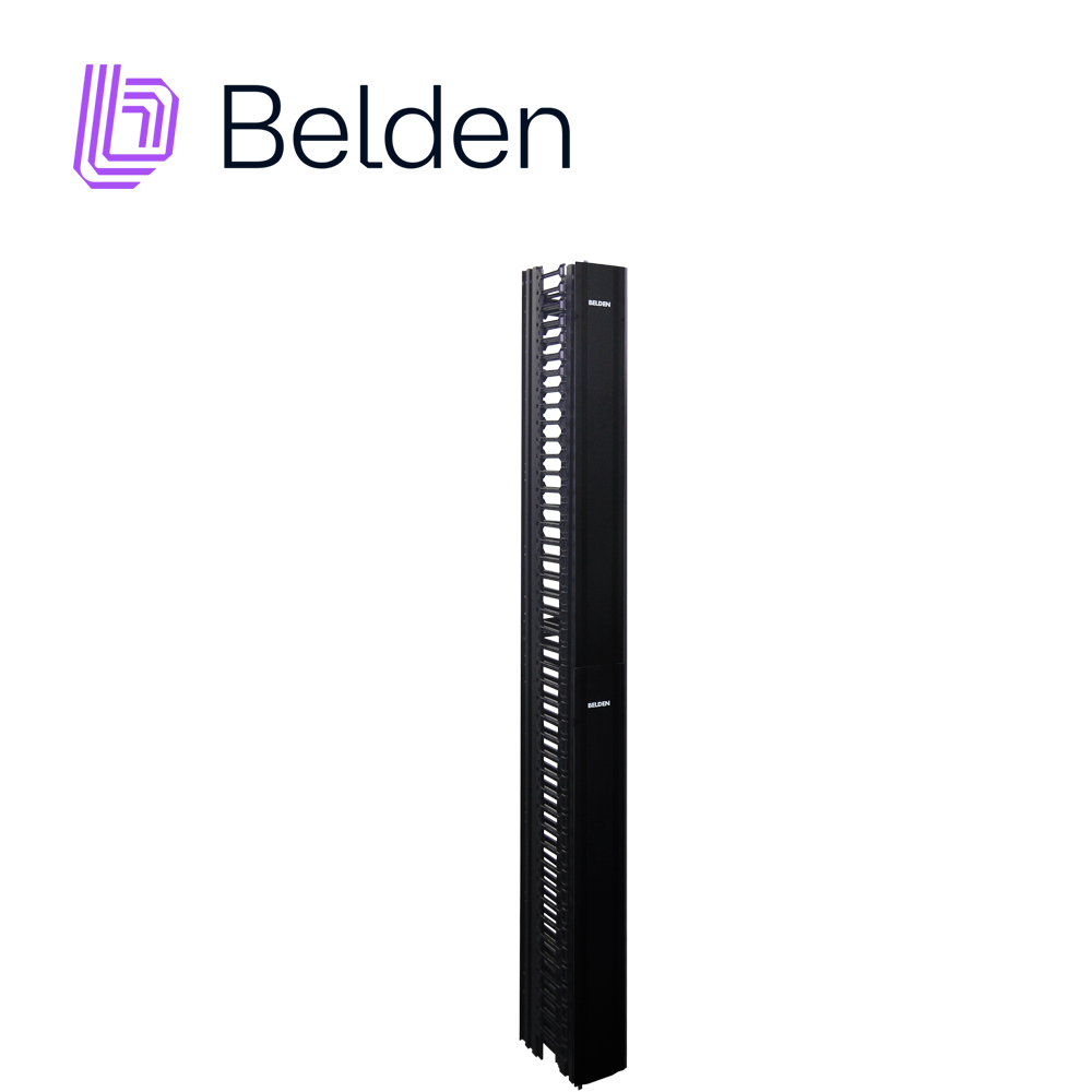 Belden Organizador Vertical BHVHH06 6" Ancho, 84" Alto, 45 UR, Negro