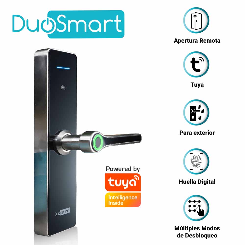 Duosmart Cerradura Biométrica F30, WiFi 2.4 GHz, USB Tipo C, Compatible con App Duosmart
