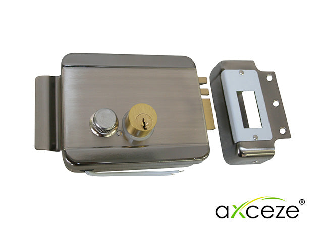 AXCEZE Cerradura Electromecánica AX-LOCKR, Acero, Instalación Sobreponer, Apertura Interna