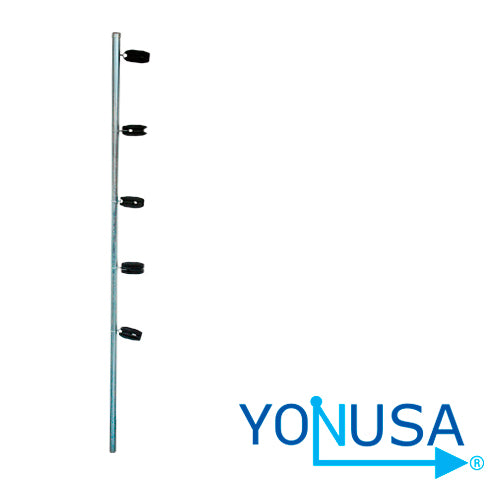 Yonusa Poste Esquina Premium 1" Diámetro, 1.20m Galvanizado, 5 Aisladores