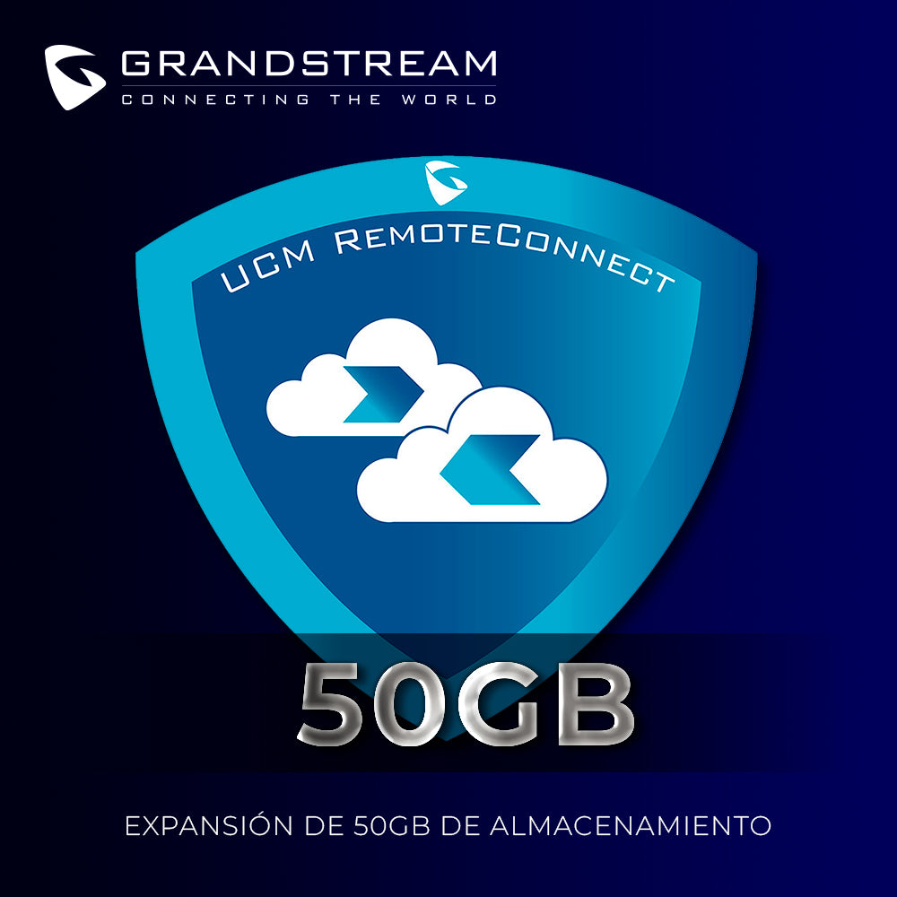 Grandstream UCMRC-50GB Almacenamiento Extra 50GB, Compatible con Planes Básico a Enterprise