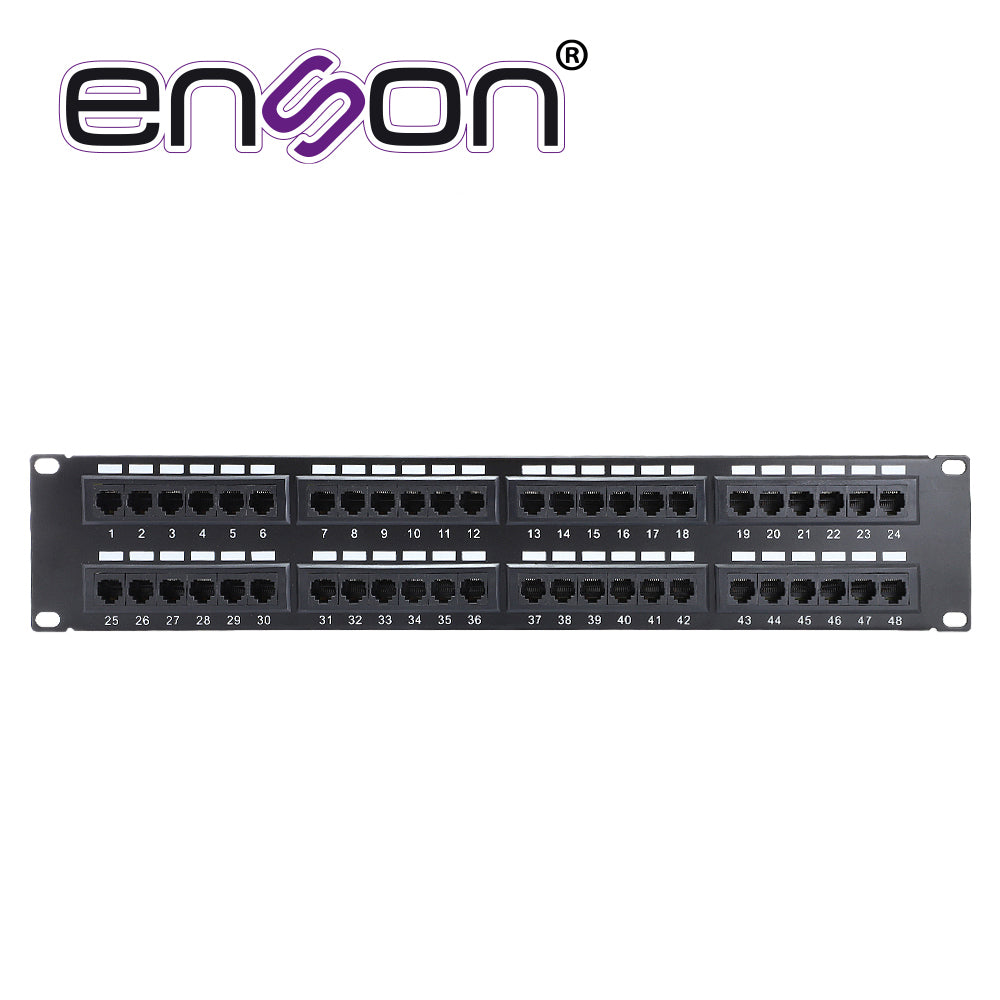 Enson Patch Panel ENS-PAT48C6A 48 Puertos Cat6A, Montaje Rack 19"
