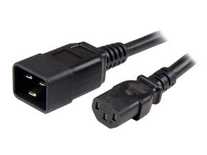 Cable de energía C13 a C20, 91 cm, negro, 16A, 250V, 3x1.5mm