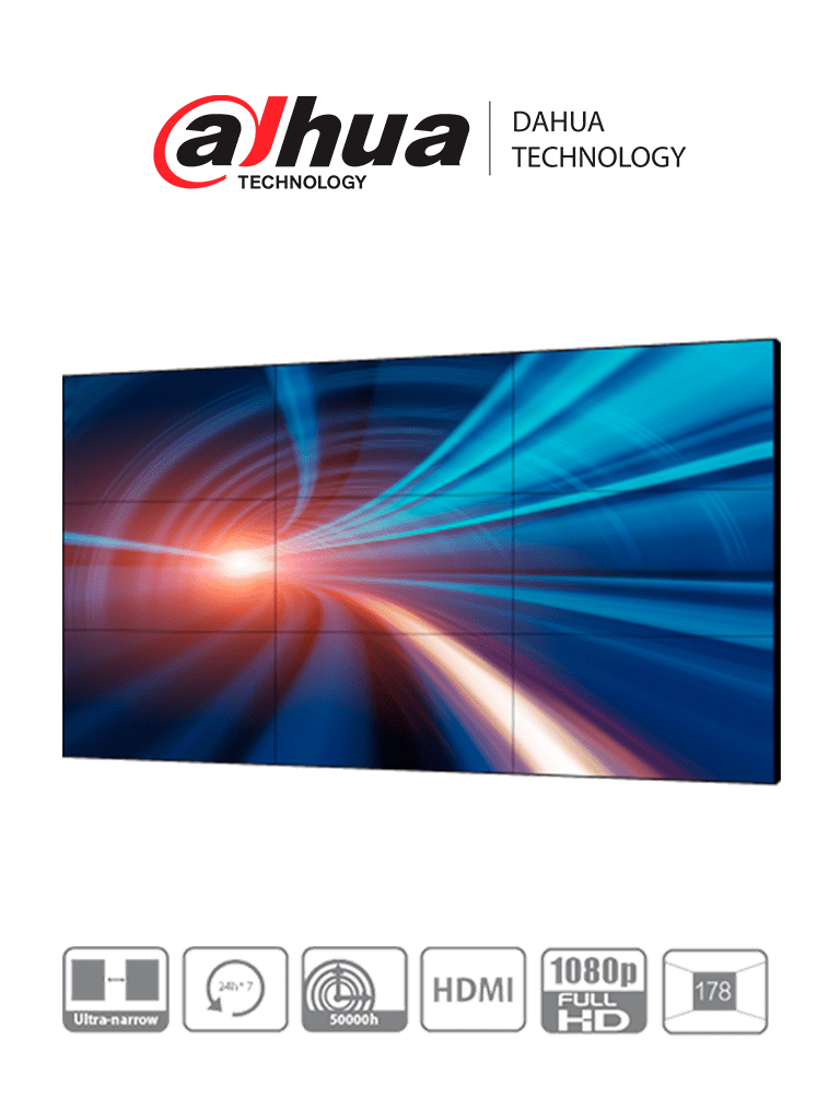 Pantalla Videowall Dahua LS460UCM-EF 46" Full HD/ Panel LCD ADS Industrial 24/7/ Marco Delgado 3.5mm/ Daisy Chain HDMI/ Brillo 500 cd/m2