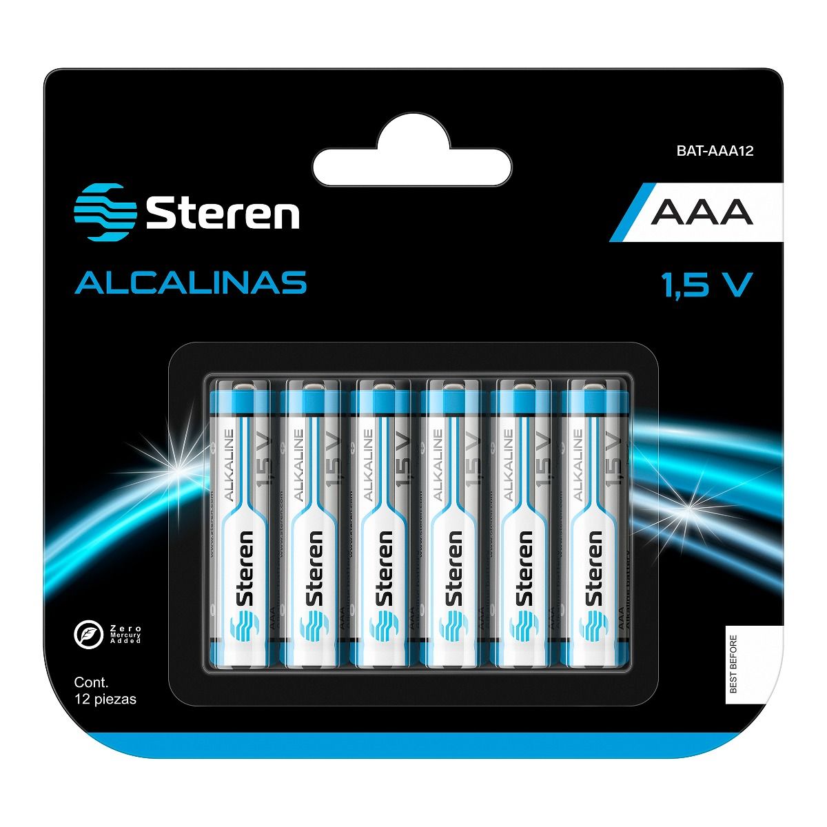 Pilas Steren Alcalinas Tipo "Aaa" 1.5V C/12 Pzas