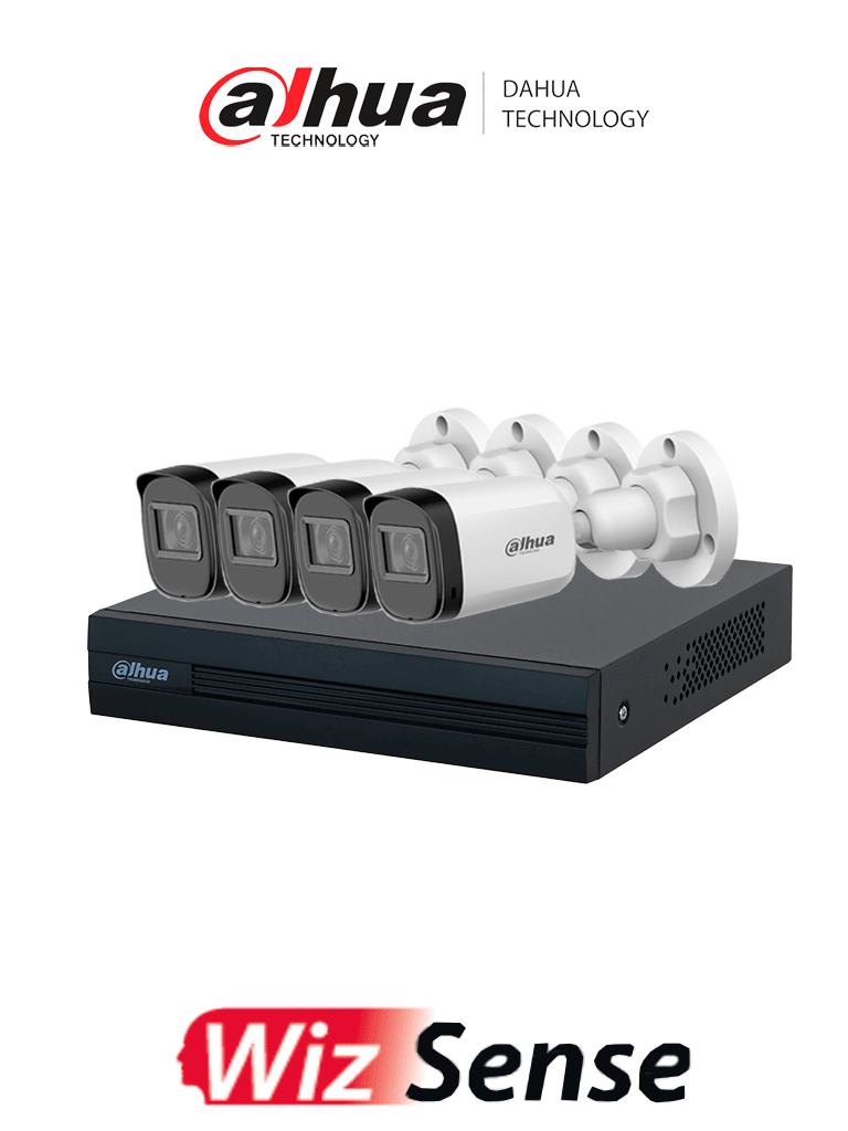 Kit de Videovigilancia Dahua XVR1B08-I-4-B1A21N-U, 8 Canales, H.265, 4 Cámaras B1A21-U 2MP, 2 IP