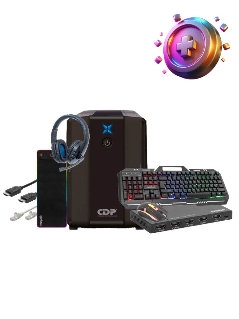 Chicago Digital Power KIT Gamer Plus 1000 VA, 500W, Mousepad 80x30cm, Cargador Inalámbrico