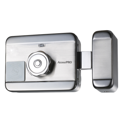 ACCESSRIMMOTOR - Cerradura Eléctrica Motorizada / Lector Proximidad EM 125 kHz / 1000 Tarjetas / 12 VCC / Exterior