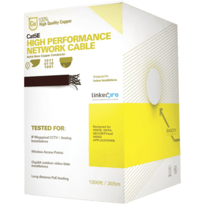 PRO-CAT-5E-W-V2 - Bobina de Cable UTP / Cat5e / 305 m (1000 ft) / 24 AWG / 100% Cobre / Interior / PoE / Blanco