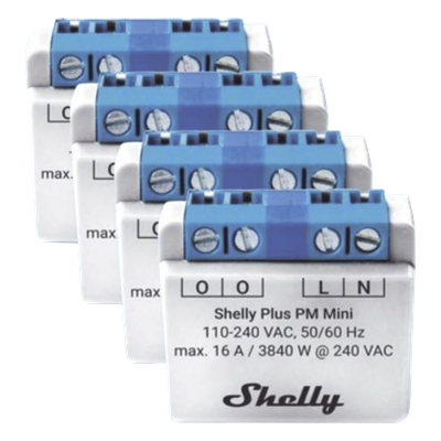 SHELLYPLUSPMMINIK4 - Medidor de Potencia Wi-Fi / 1 Canal / 16 A / 2.4 GHz / Ultra Compacto / Sin Hub / 10 m a 30 m (32.8 ft a 98.4 ft) Alcance