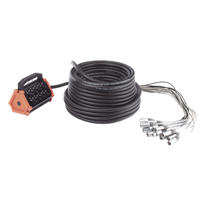 CSBT1204L30M - Stagebox / 16 Canales XLR / 12 Hembras + 4 Machos / Cable 30 m (98.4 ft) / Contactos Plateados / 20 A 250 V CA