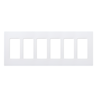 CW6-WH - Placa de Pared Decoradora / 6 Espacios / Sin Tornillos Visibles / Blanco Brillante / Perfil 7.6 mm