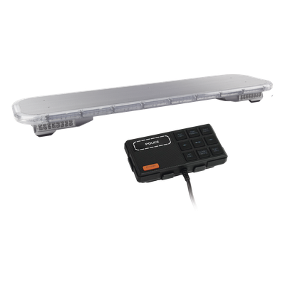 X75RB - Barra de luces LED / 46 pulgadas (3.83 pies) / 132 LEDs 3W / Rojo-Azul / Sirena y bocina integradas / -40°C a 70°C